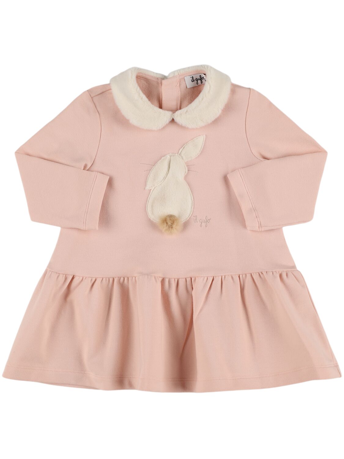 Il Gufo Stretch Cotton Jersey Dress In Pink