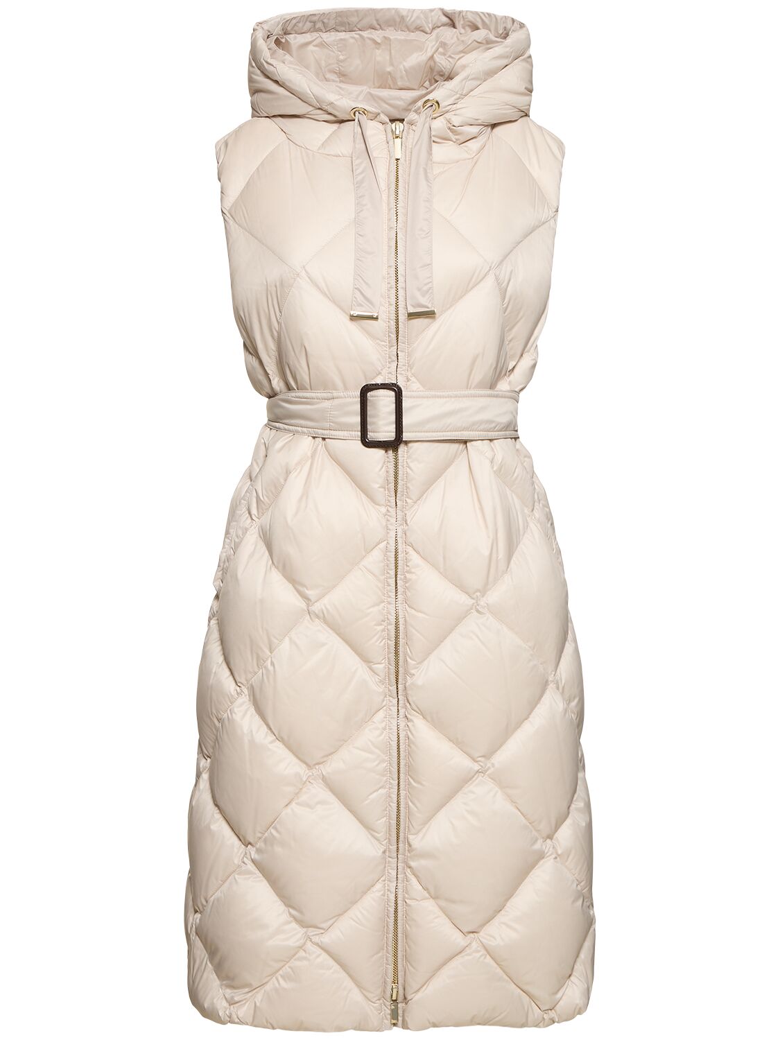 Shop Max Mara Tregil Waterproof Quilted Long Down Vest In White