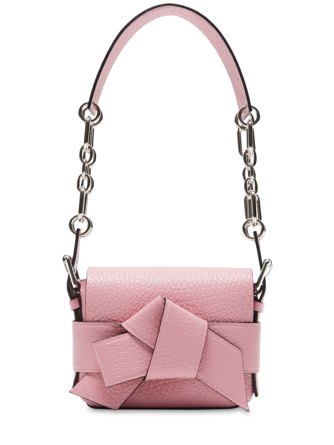 Shop Acne Studios Small Musubi Chain Leather Shoulder Bag In Rose Pink