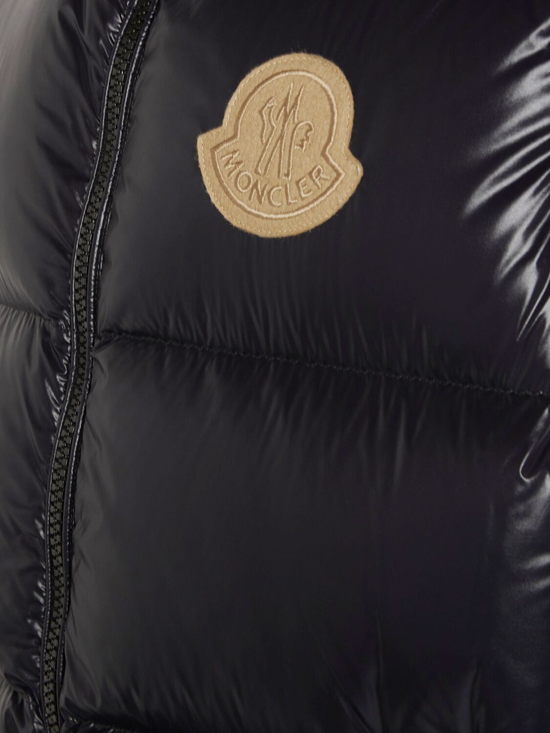 Shop Moncler Sumido Nylon Down Vest In Black/grey