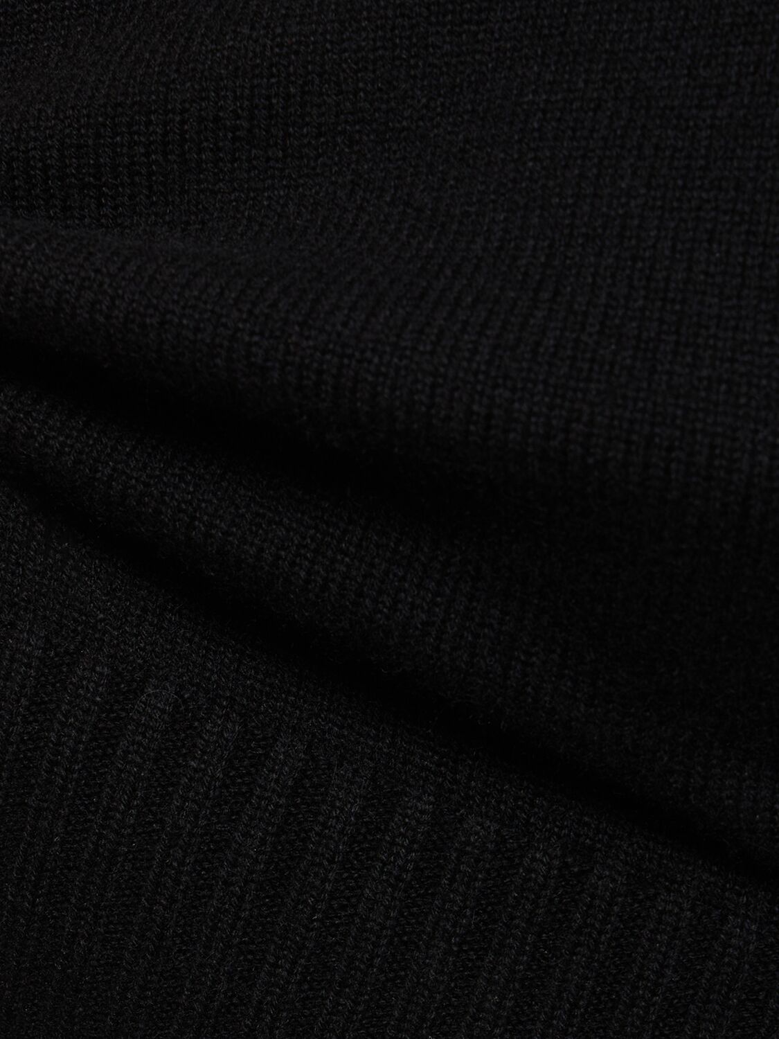 Max Mara Angri Rib Knit Wool Crop Sweater In Black