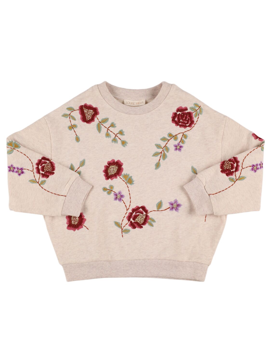 Louise Misha Embroidered Organic Cotton Sweatshirt In White