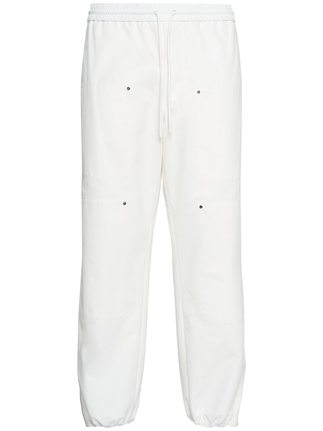 Moncler Cotton & Nylon Pants In White