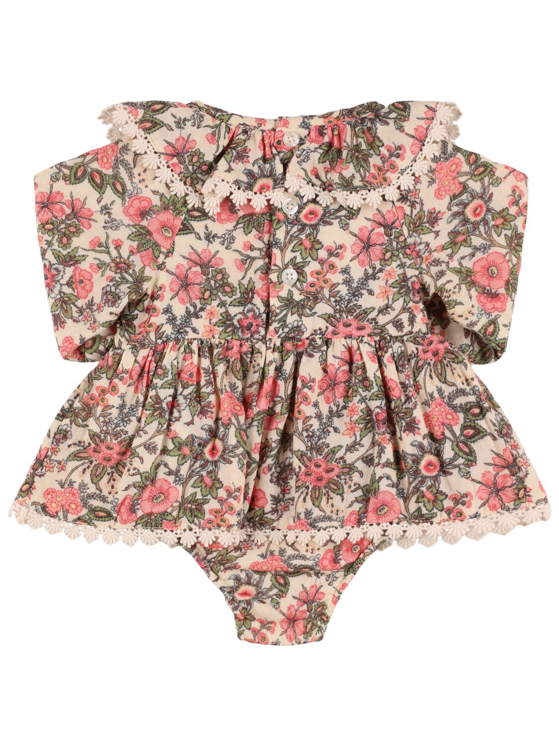 Louise Misha Printed Organic Cotton Gauze Romper In Multicolor