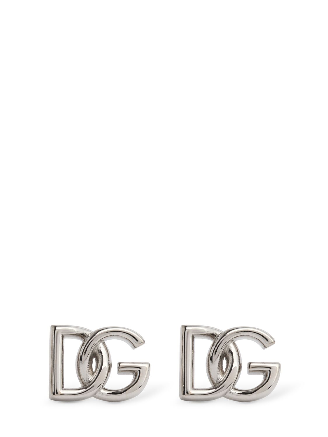 Dolce & Gabbana Dg Logo Stud Earrings In Silver