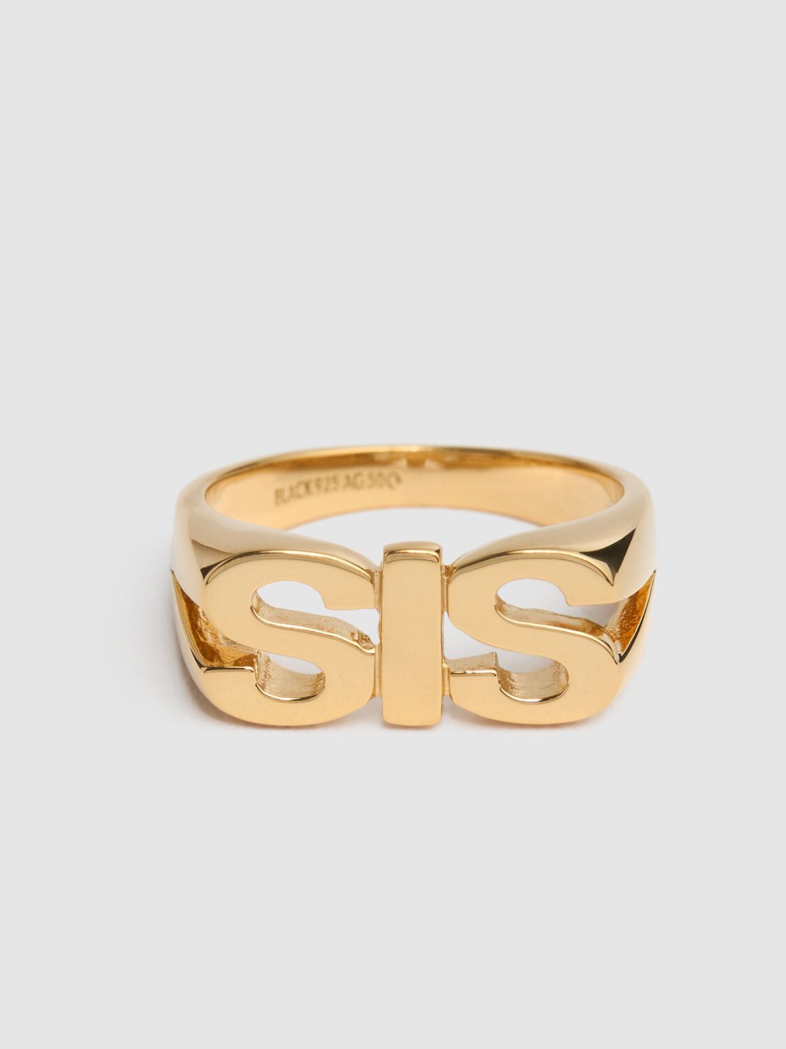 Shop Maria Black Sis Thick Ring In Gold