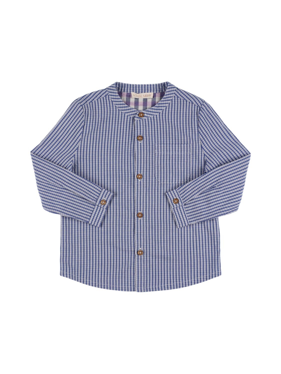 Louise Misha Striped Cotton Poplin Shirt In Blue/white