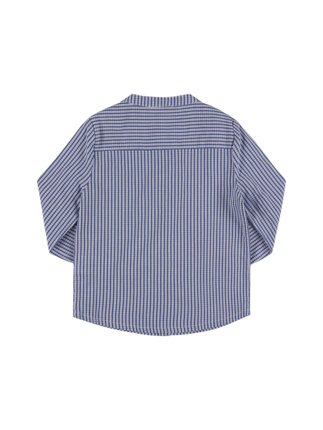 Shop Louise Misha Striped Cotton Poplin Shirt In Blue/white