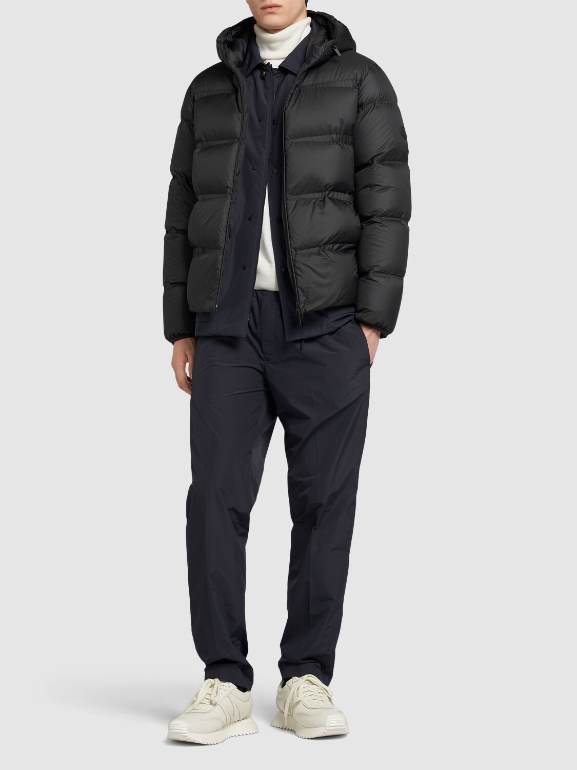 Shop Moncler Masac Nylon Down Jacket In Black