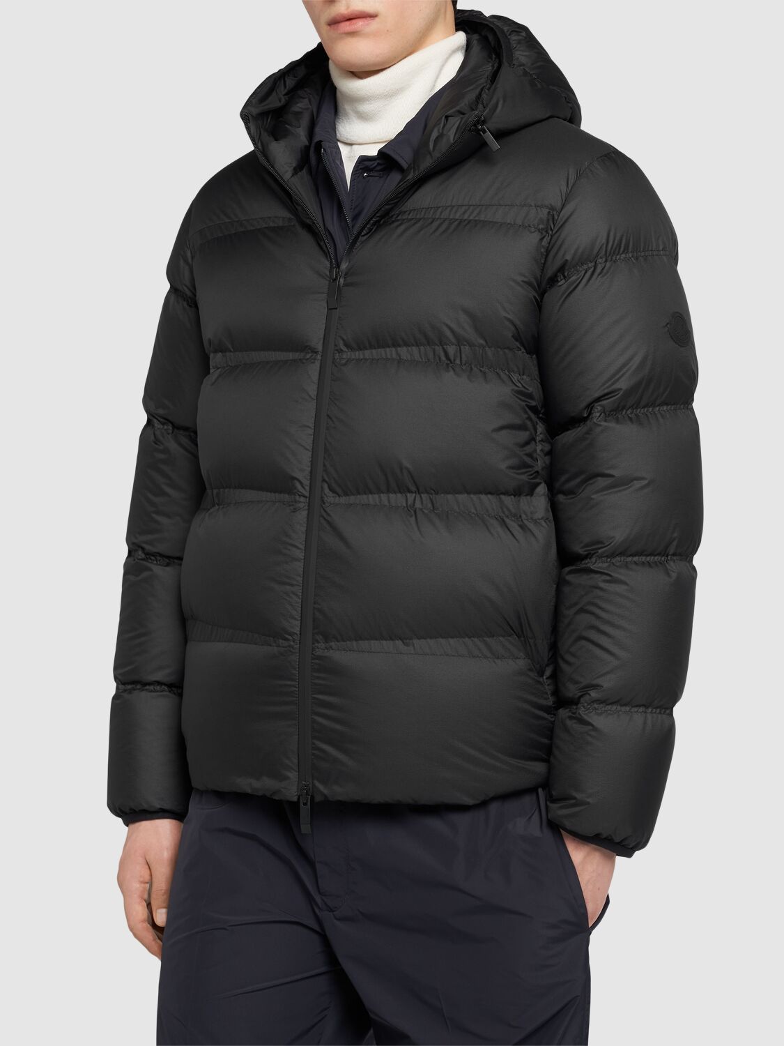 Shop Moncler Masac Nylon Down Jacket In Black