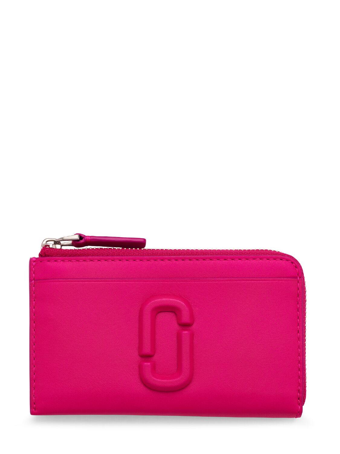 Marc Jacobs The Top Zip Multi Leather Wallet In Hot Pink