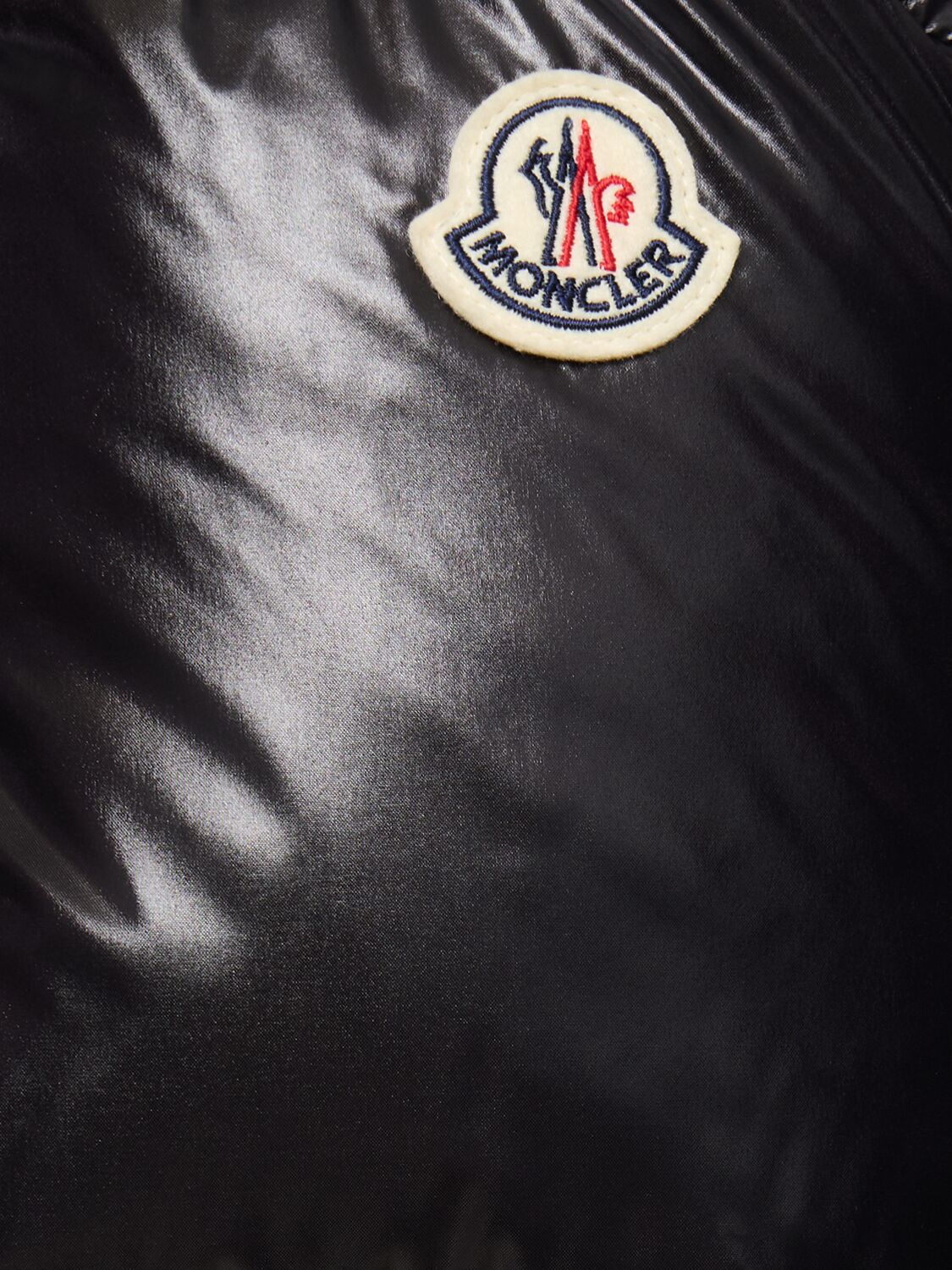 Shop Moncler Parnaiba Nylon Laqué Long Down Jacket In Black