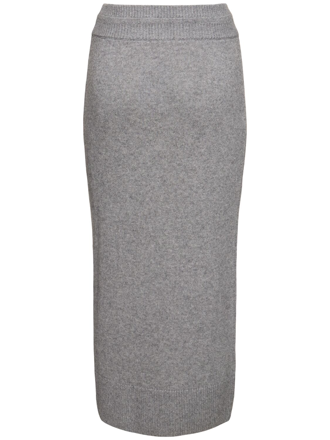 Shop Ermanno Scervino Knitted Elastic Waist Midi Skirt In Grey