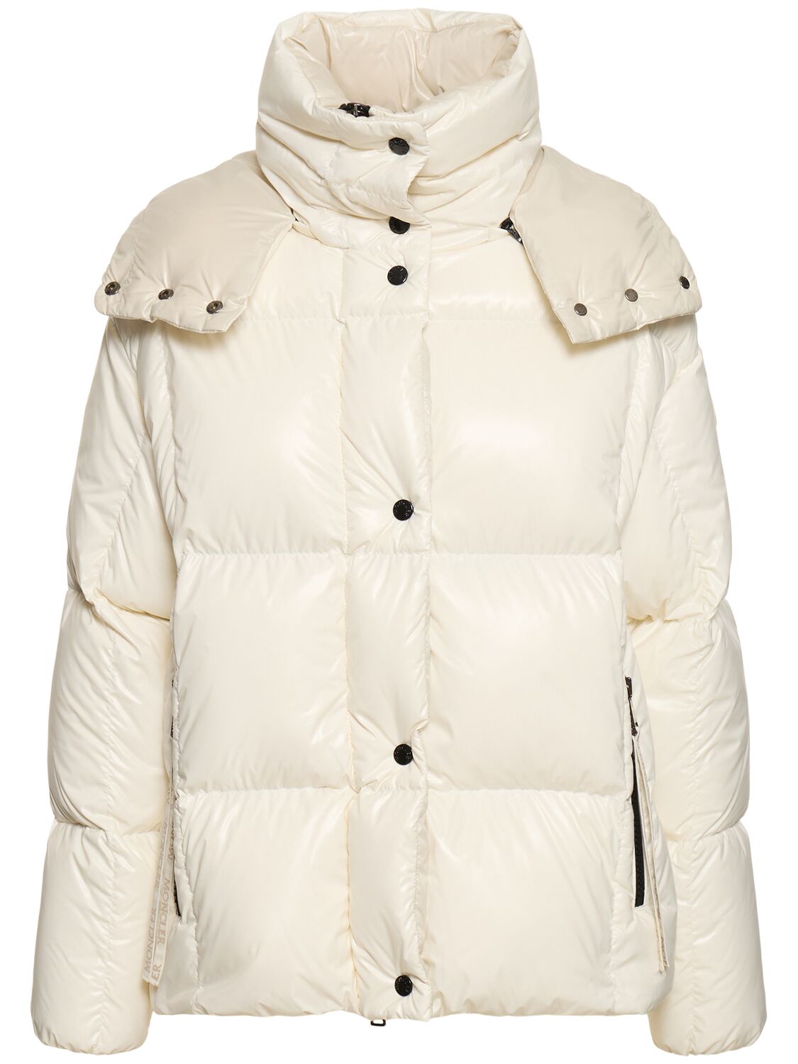 Shop Moncler Parana Nylon Laqué Down Jacket In White