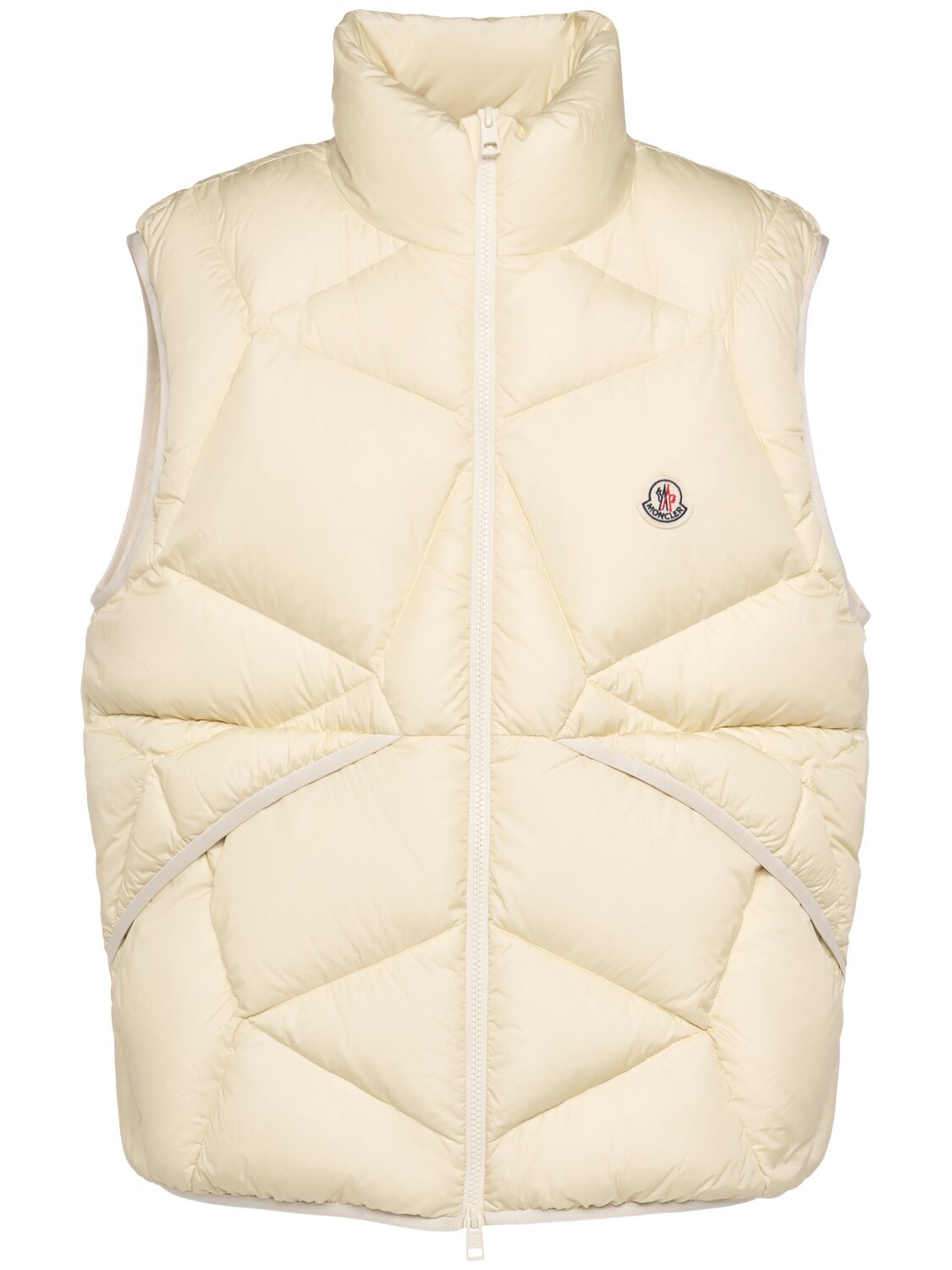 Moncler Vendavel Nylon Down Vest In Beige