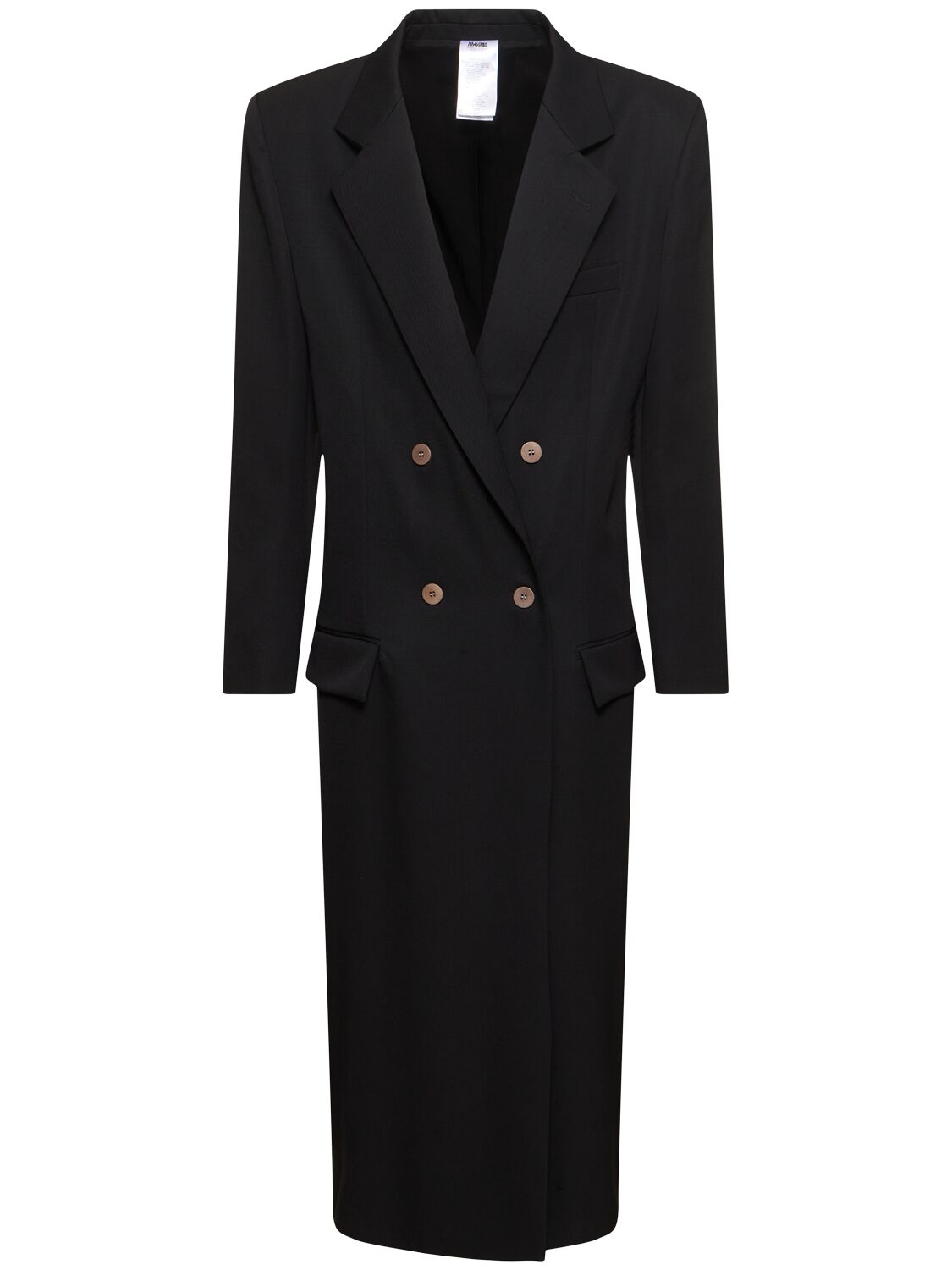 Magliano Dottore Wool Long Coat In Black