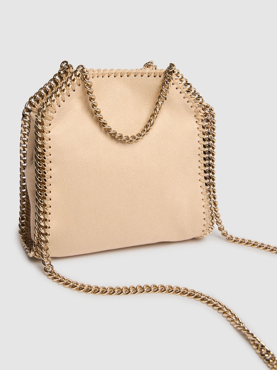 Shop Stella Mccartney Tiny Falabella Eco Shaggy Tote Bag In Beige