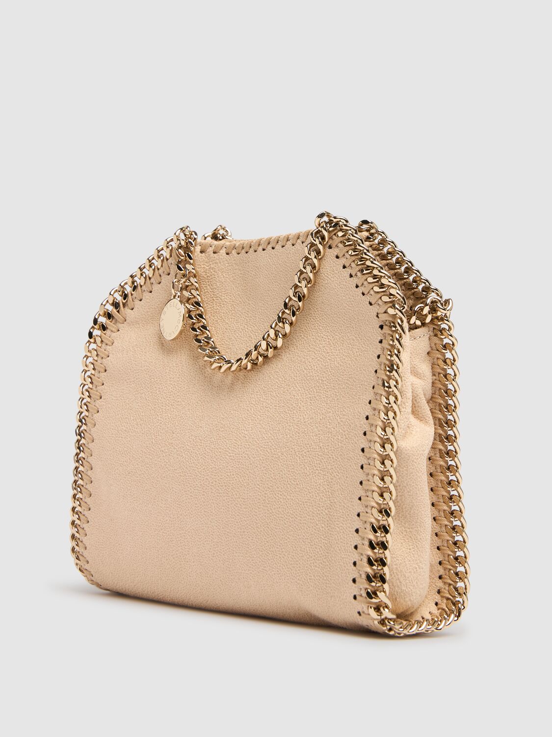 Shop Stella Mccartney Tiny Falabella Eco Shaggy Tote Bag In Beige