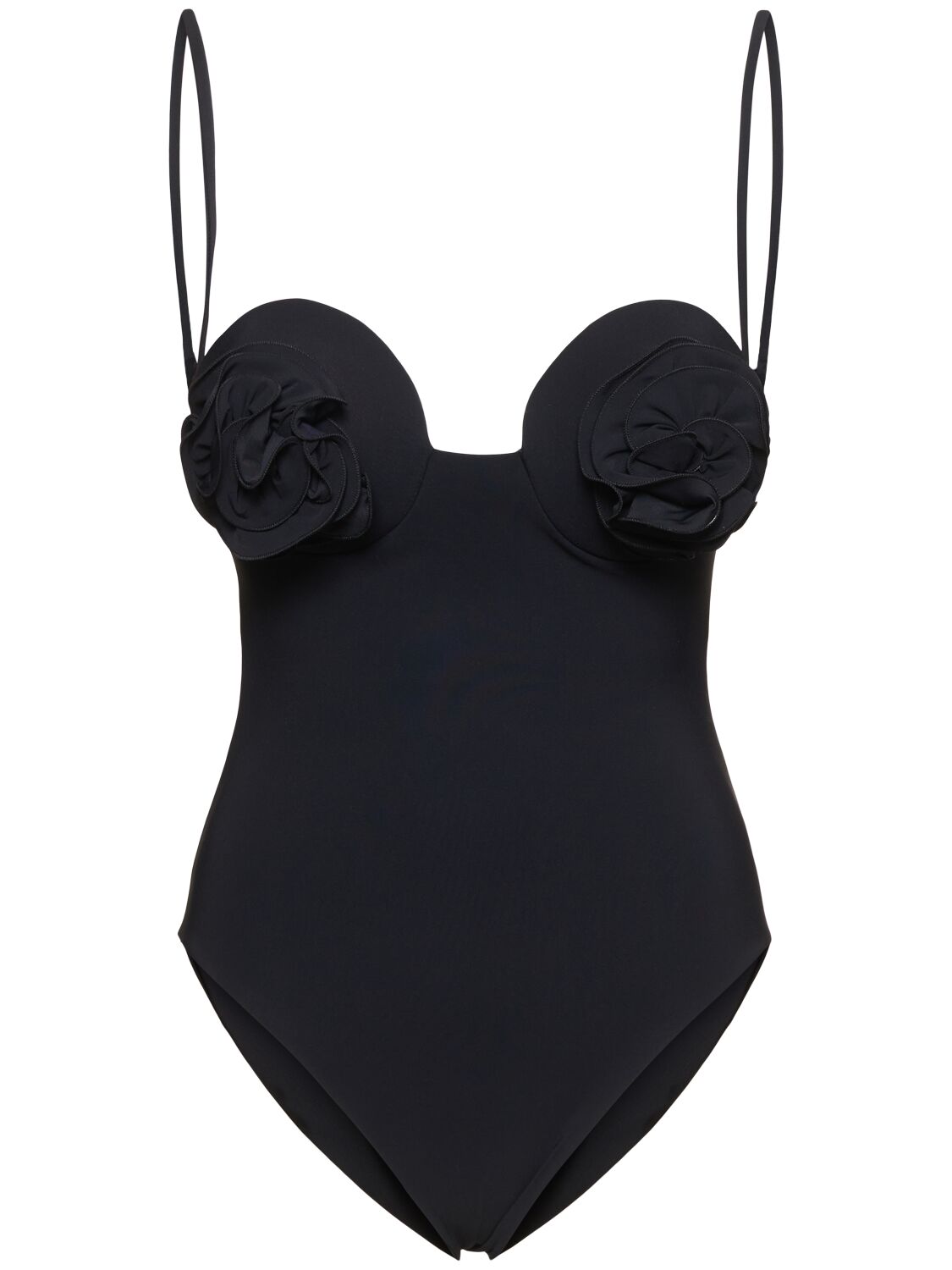 Shop Magda Butrym Lycra Roses One Piece Swimsuit In Black