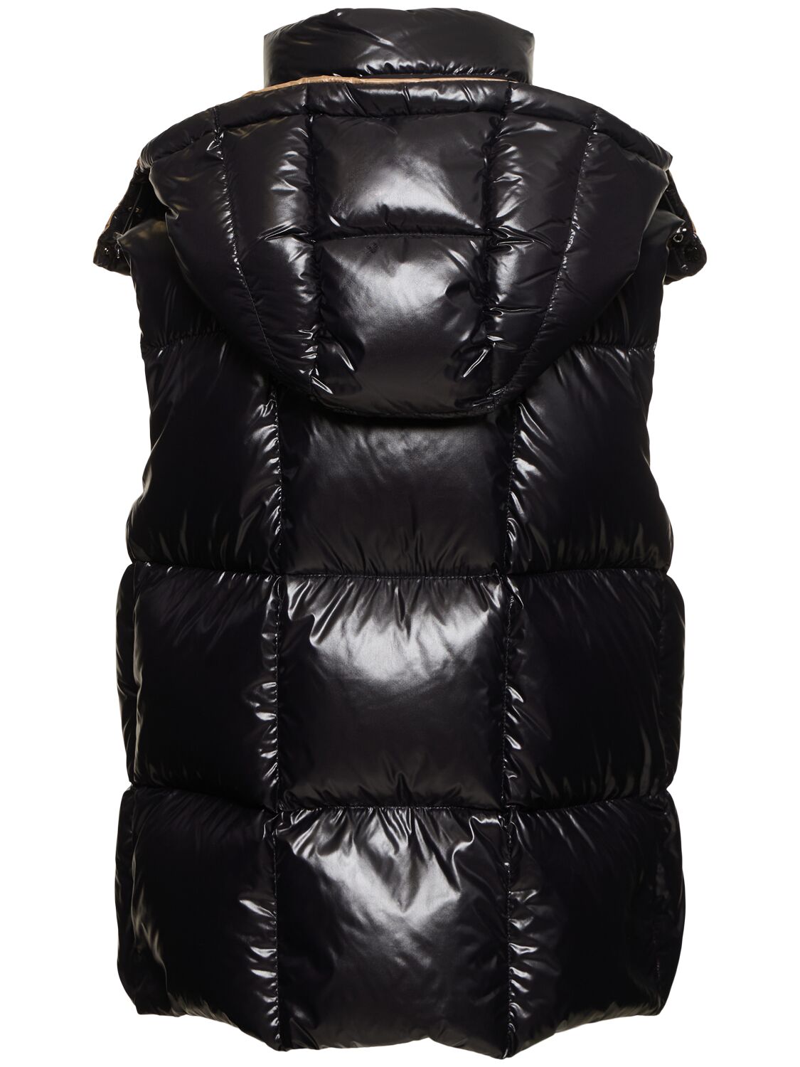 Shop Moncler Luzule Nylon Laquè Down Vest In Black