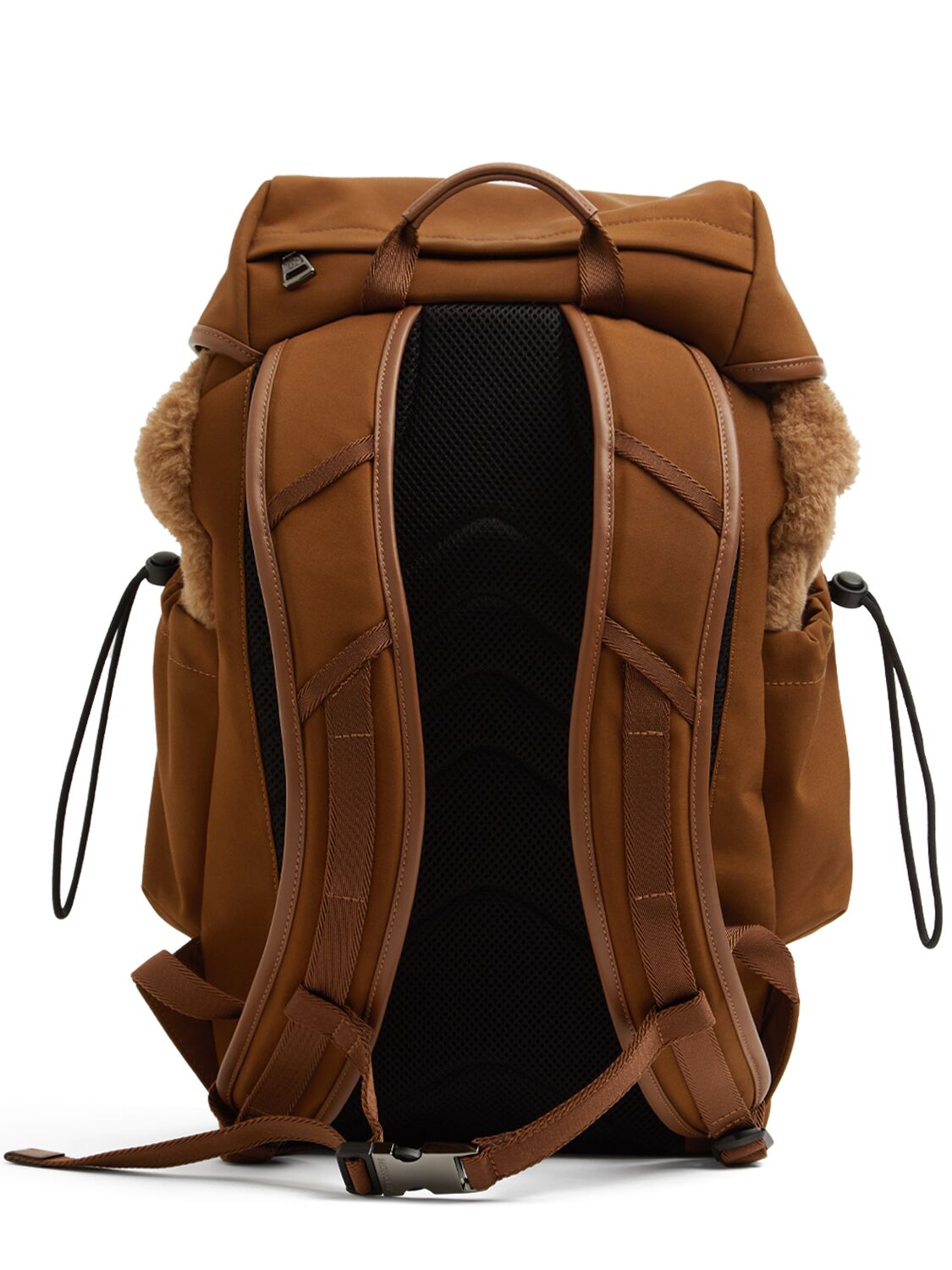 Shop Moncler Soft Virgin Wool Backpack In Brown