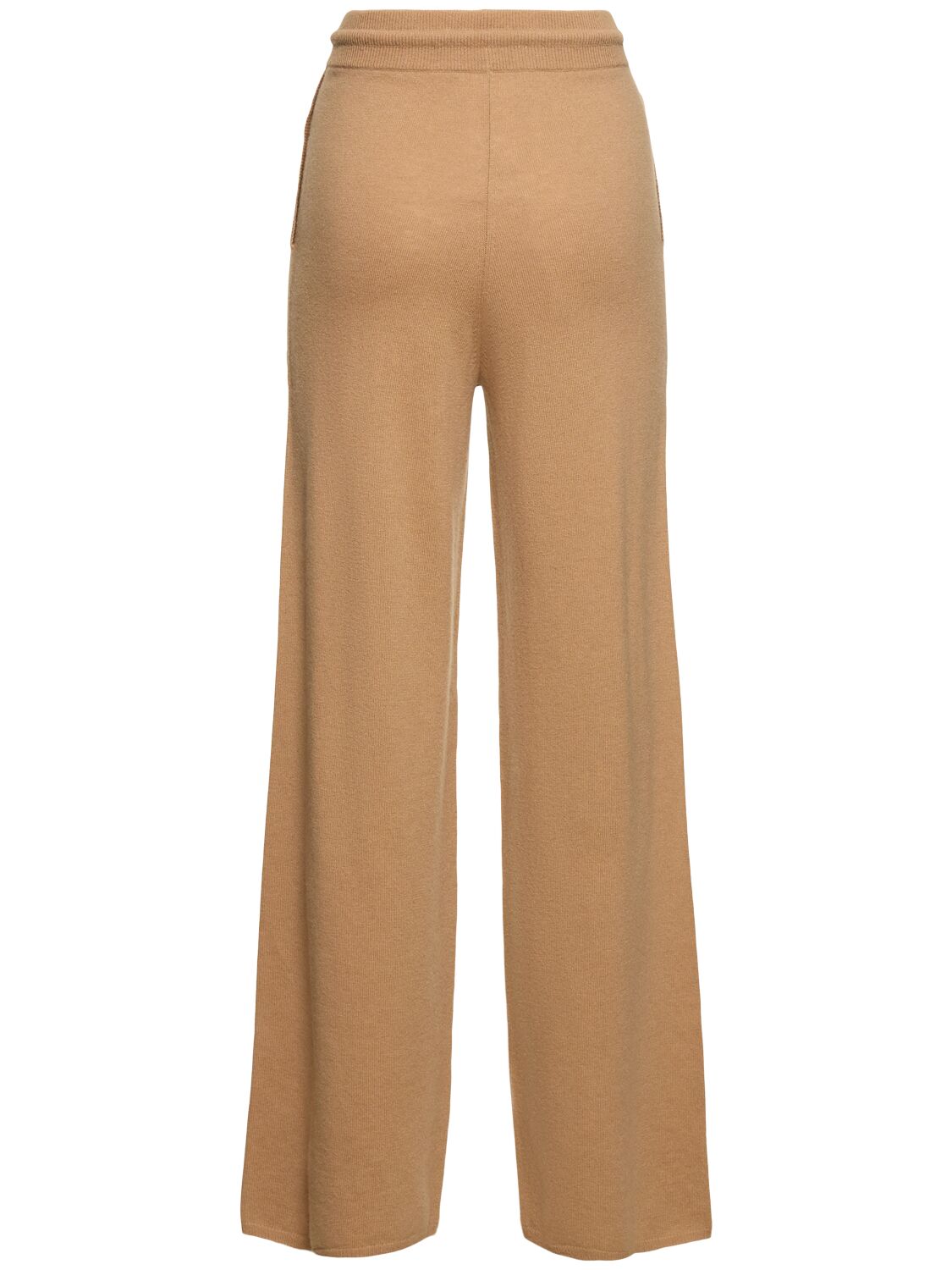 Shop Max Mara Rino Wool Knit Wide Jogger Pants In Camel