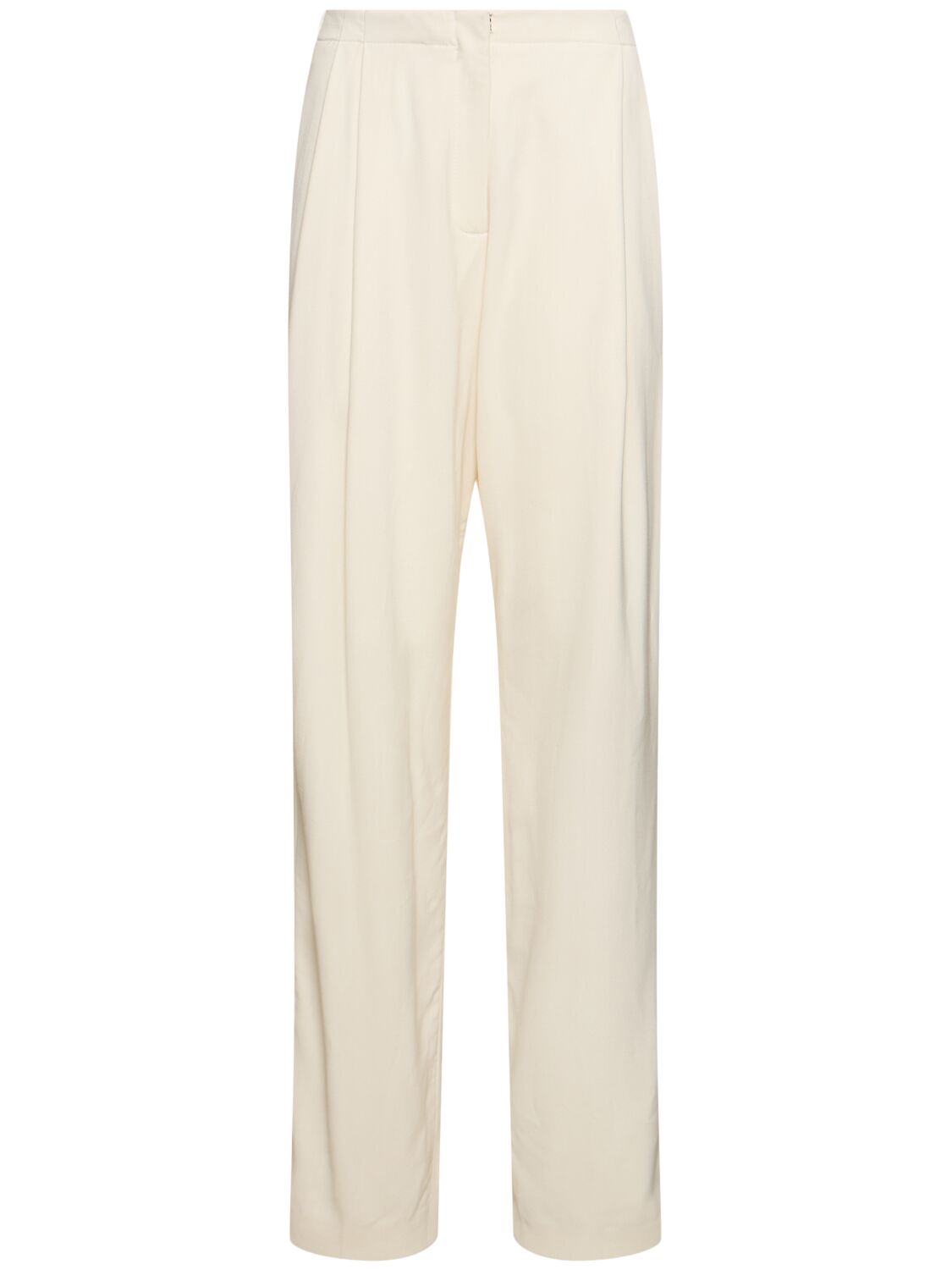 Shop Tove Emery Wool & Viscose Crepe Pants In Ivory