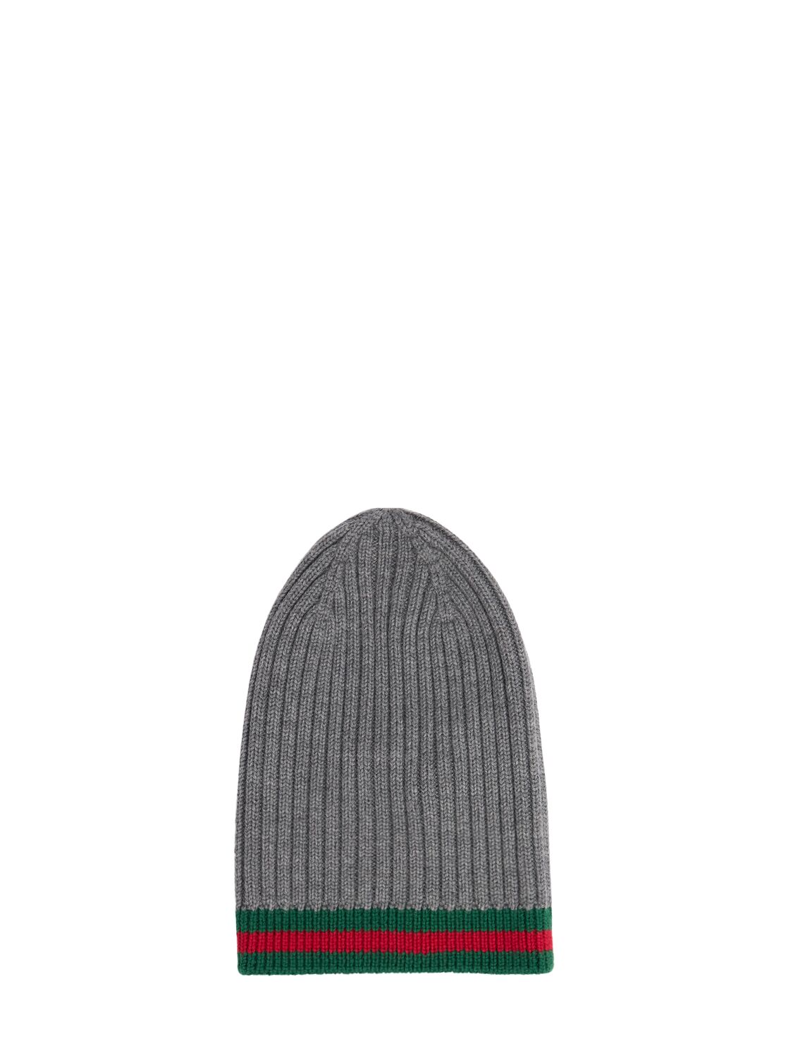 Gucci Webbing Wool Beanie In Graphite