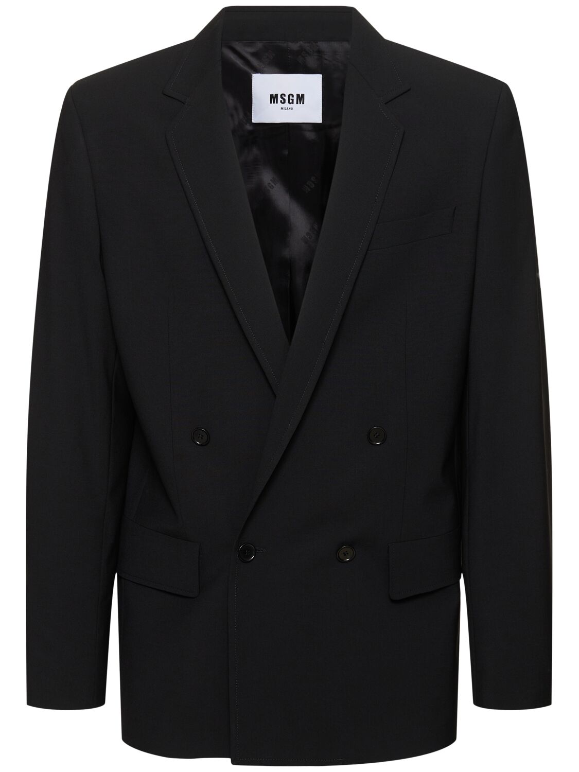 MSGM SOLID LIGHTWEIGHT WOOL BLEND BLAZER 