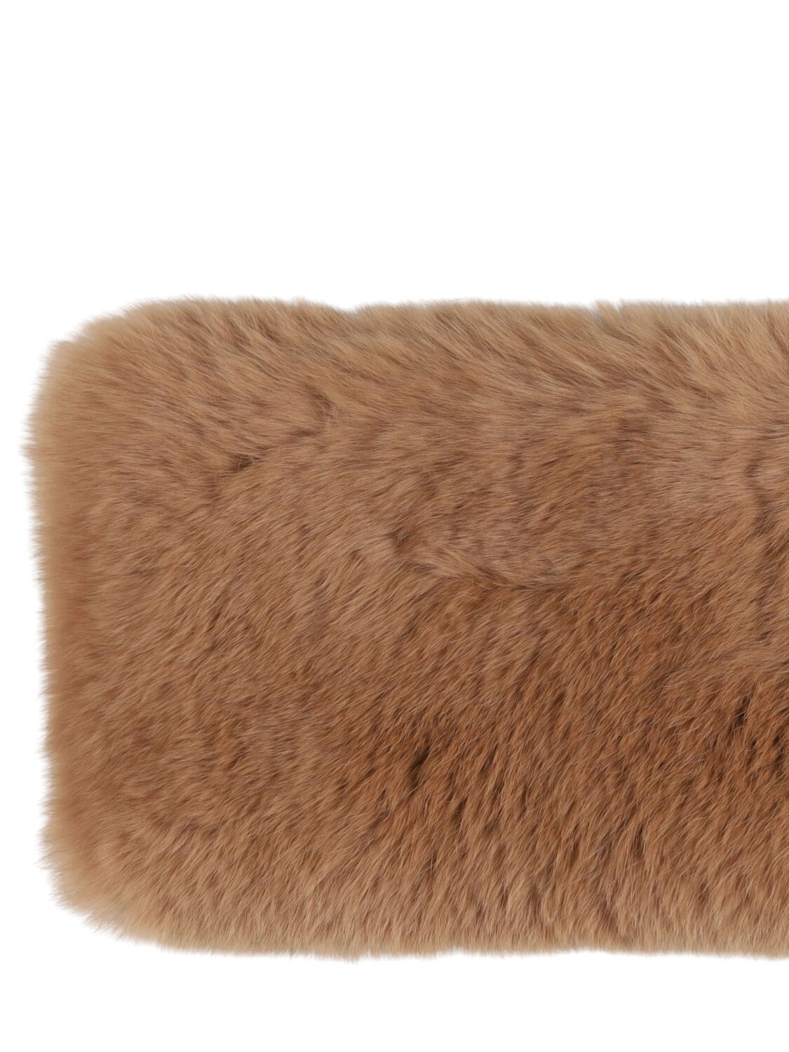 Shop Yves Salomon Enfant Fur Scarf In 米黄色