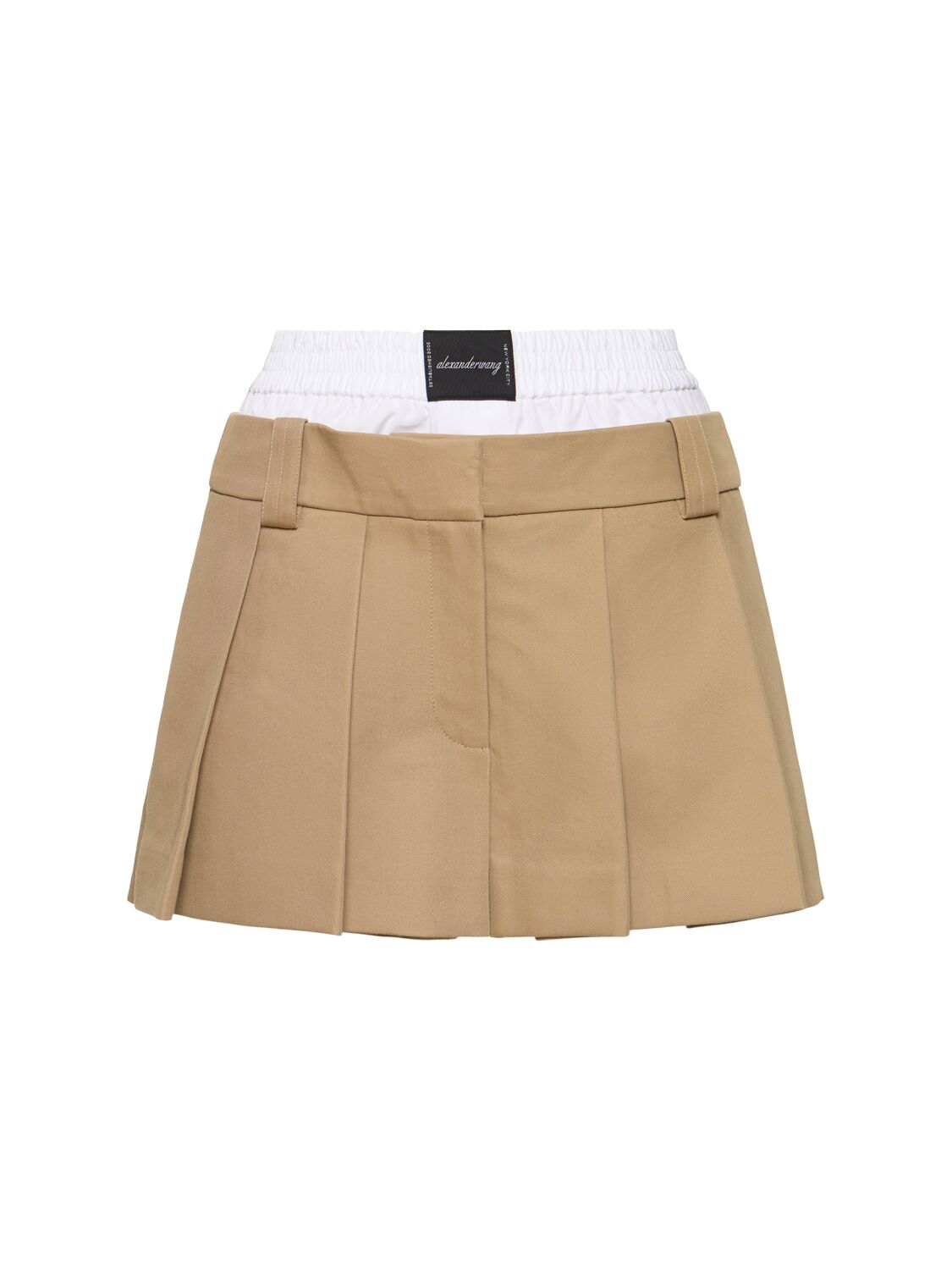 Shop Alexander Wang Boxer Top Pleated Skort In Beige