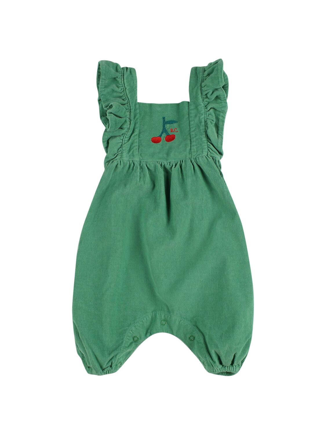 Bobo Choses Babies' Embroidered Organic Cotton Romper In 绿色