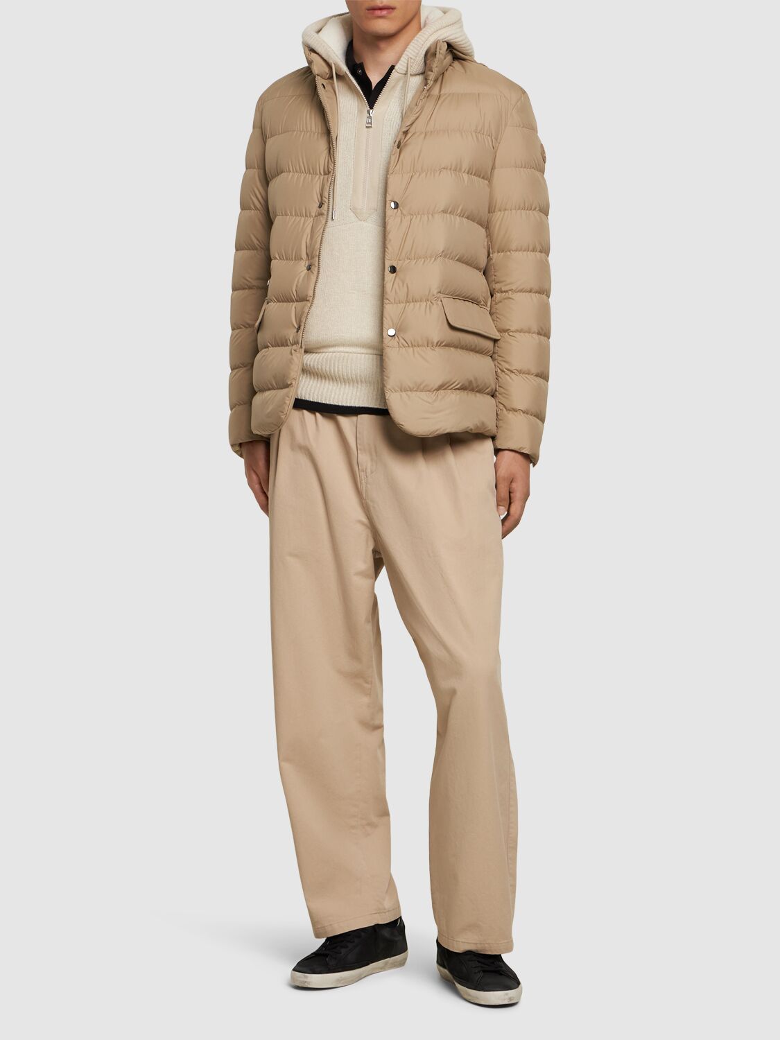 Shop Moncler Malinvern Airsoft Tech Down Jacket In Beige