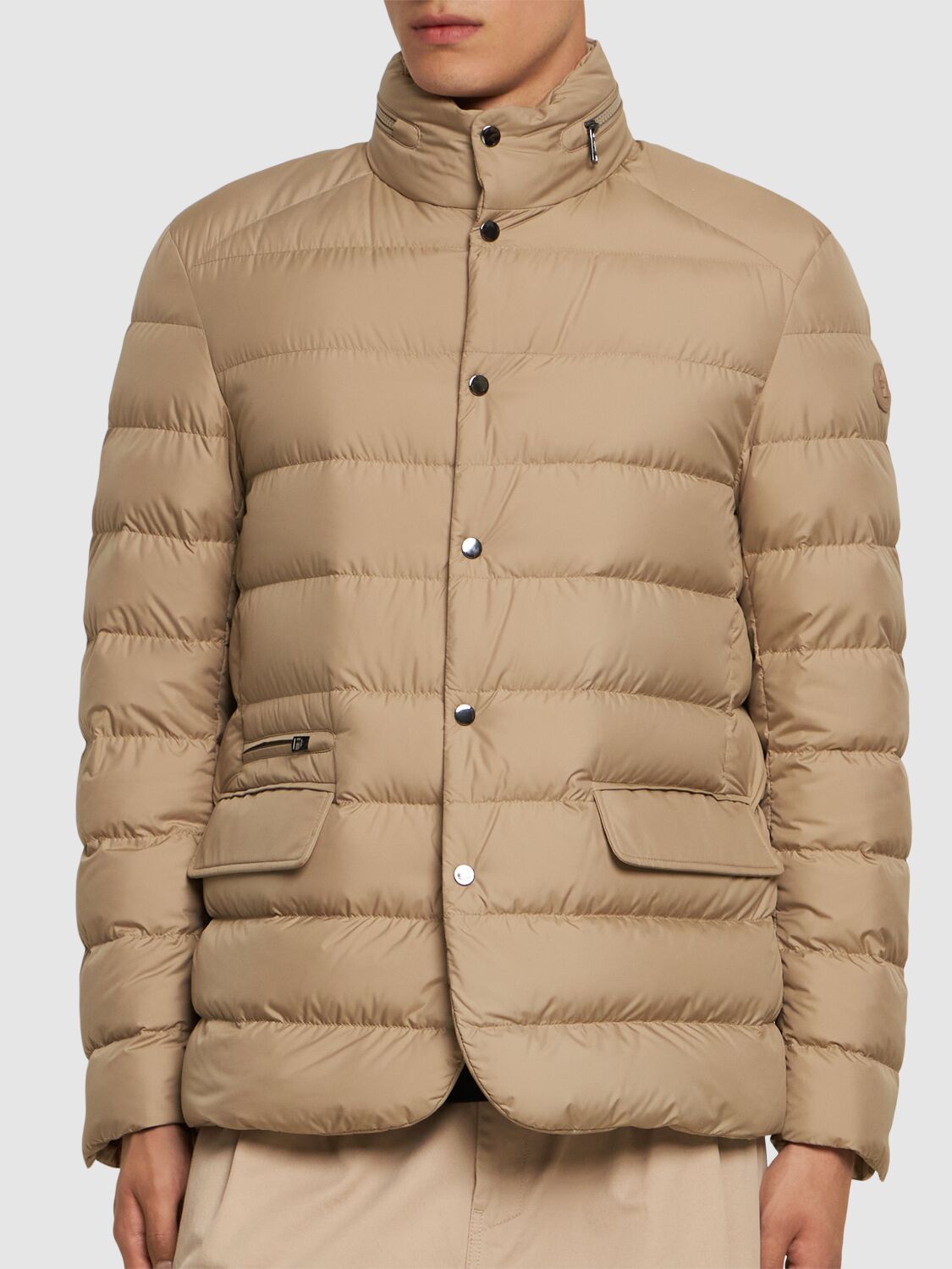 Shop Moncler Malinvern Airsoft Tech Down Jacket In Beige