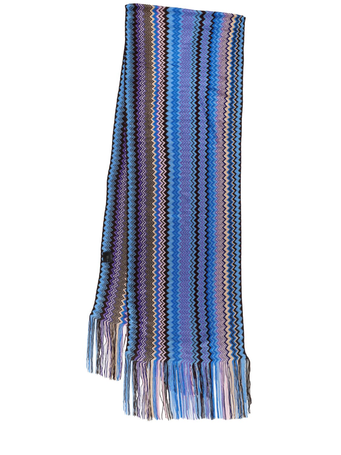 Missoni Fringed Viscose Scarf In Blue/multi