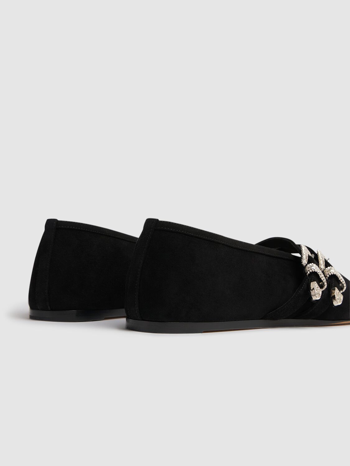 Shop Le Monde Beryl 10mm Claudia Suede Ballerina Flats In Black