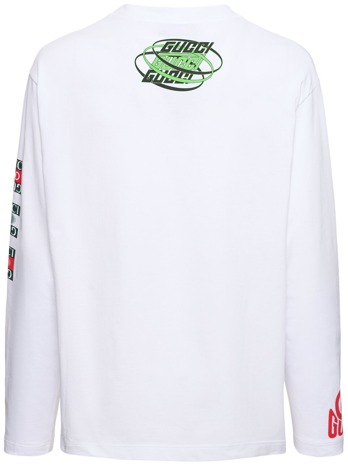 Shop Gucci Logo Heavy Cotton Jersey T-shirt In White