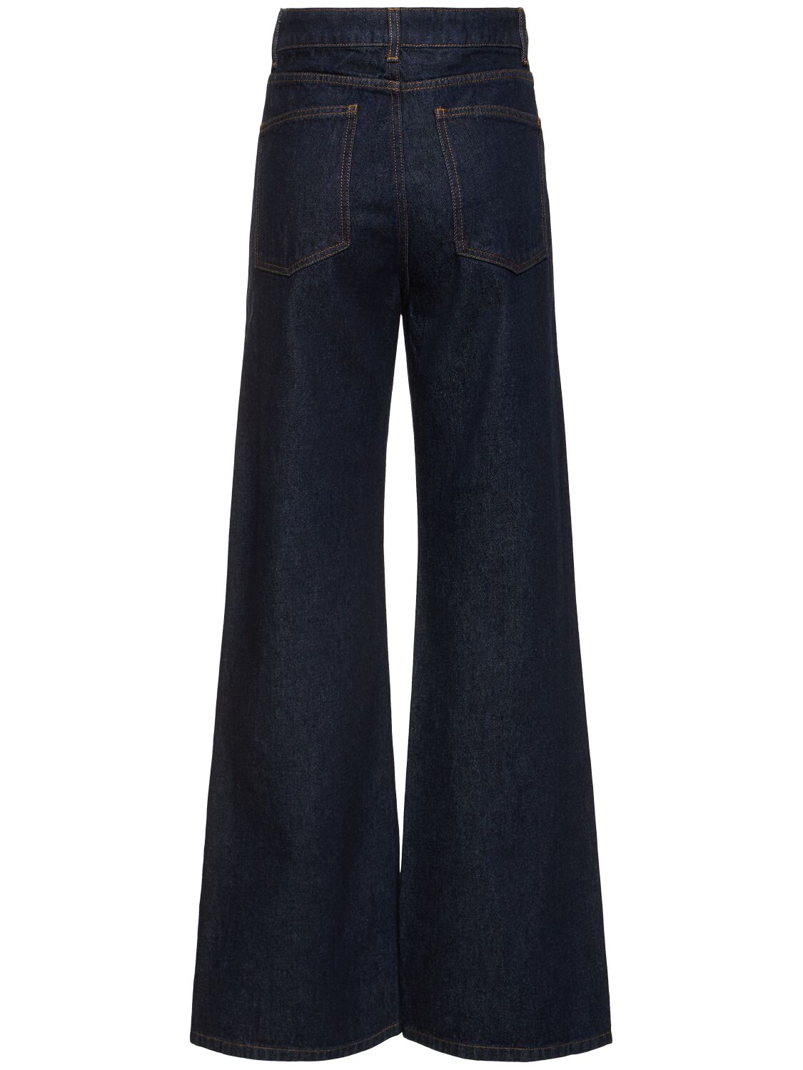 Shop Msgm Embellished Denim Low Waist Wide Jeans In Dark Blue