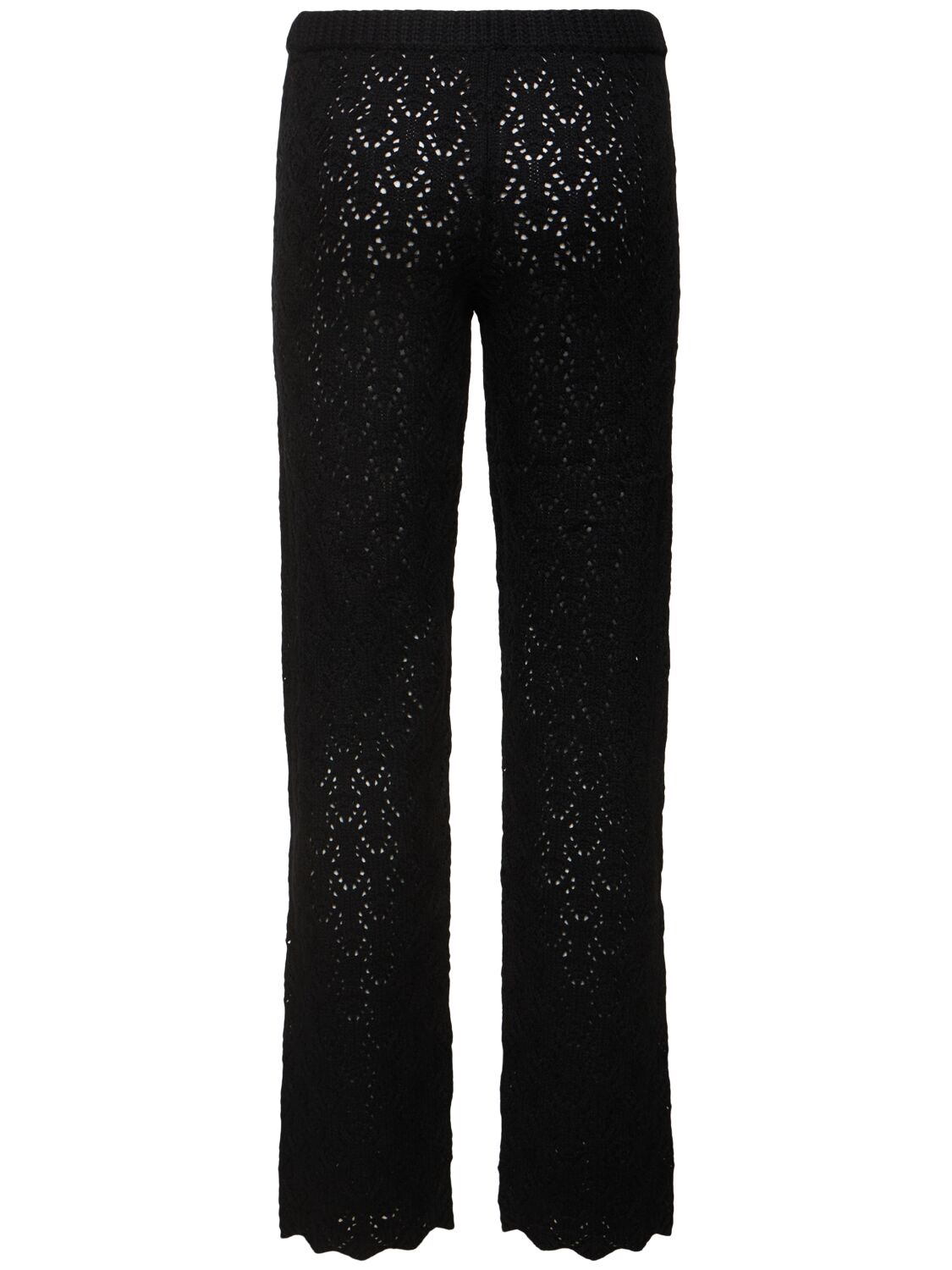 Shop The Garment Canada Crochet Wool Straight Pants In 黑色