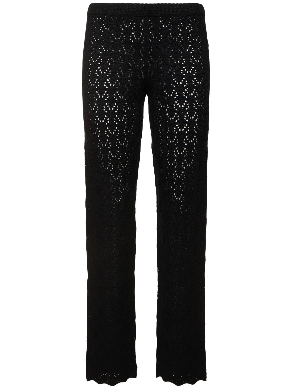 The Garment Canada Crochet Wool Straight Pants In 黑色