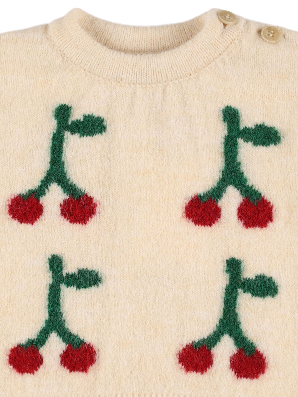 Shop Bobo Choses Cherry Knit Sweater In 白色