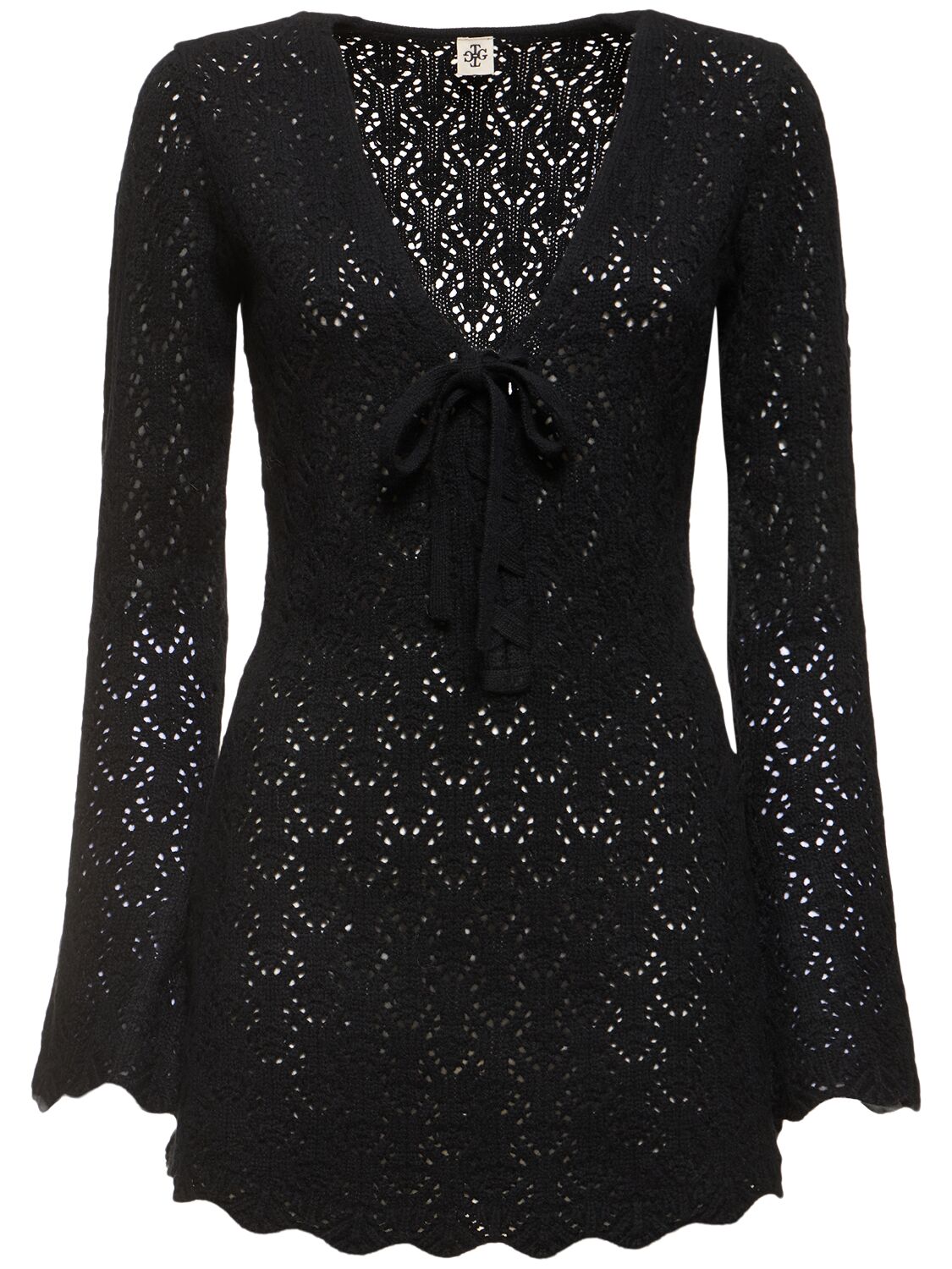 The Garment Canada Wool Crochet Mini Dress In Black