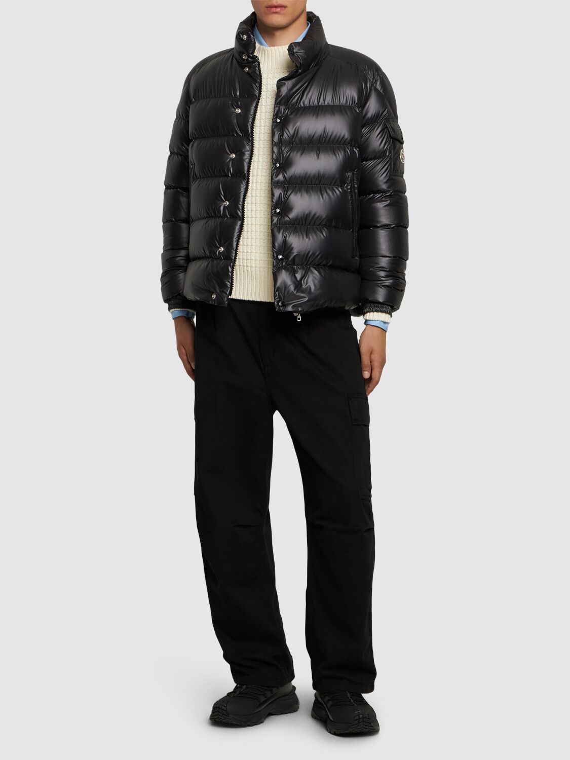 Shop Moncler Lule Short Tech Down Jacket In Black