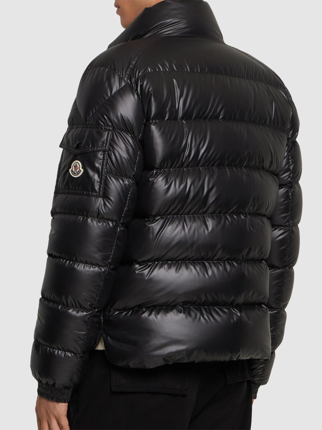 Shop Moncler Lule Short Tech Down Jacket In Black