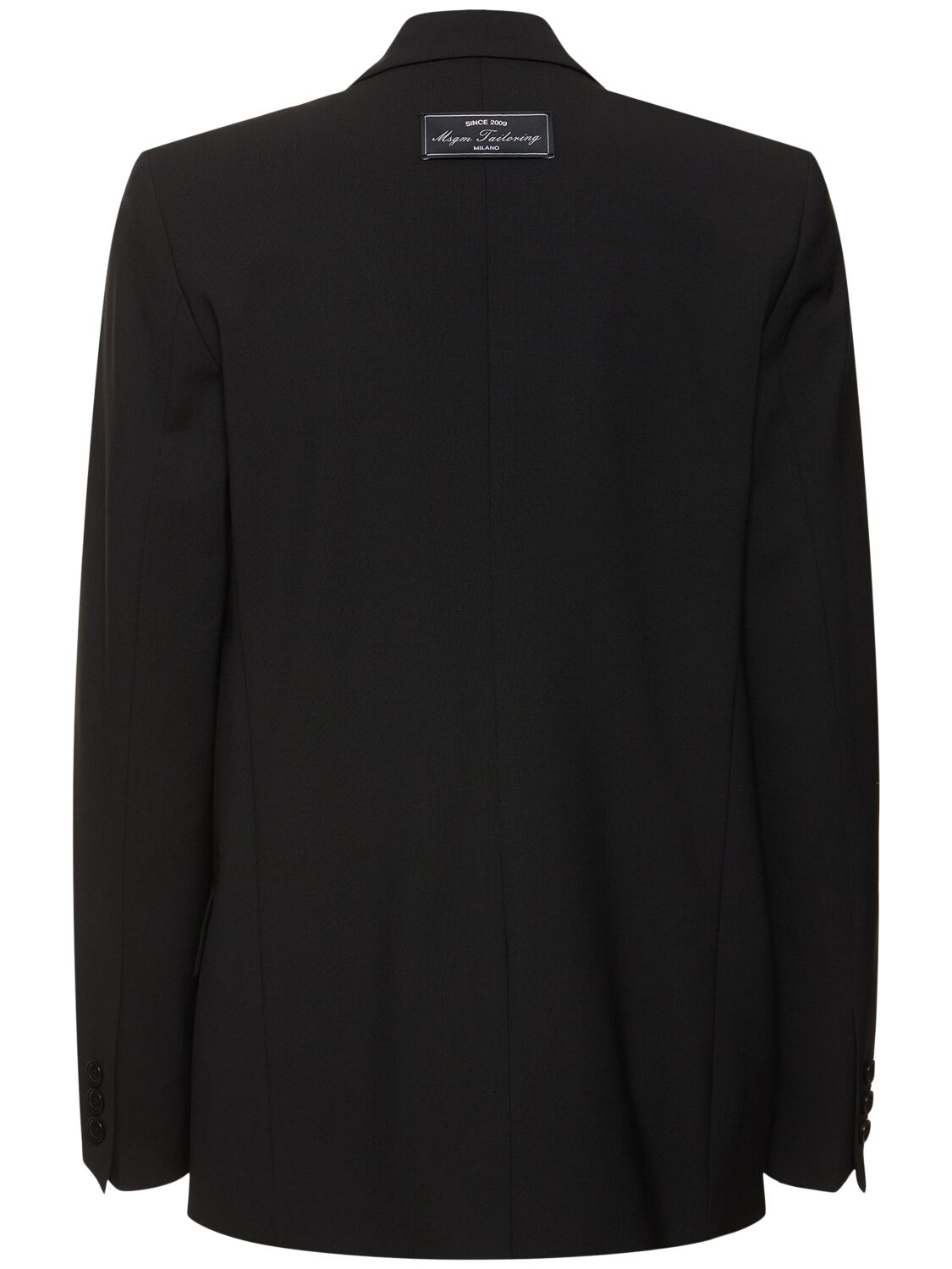 Shop Msgm Wool Blend Tailored Single Breast Jacket In Black