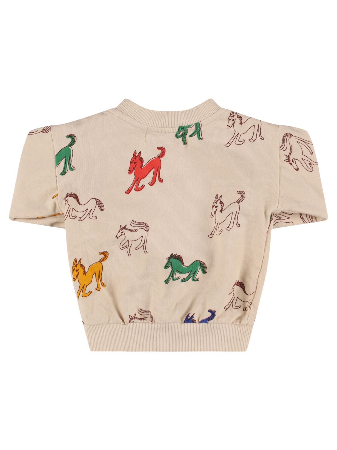 Shop Bobo Choses Horse Print Organic Cotton Sweatshirt In 米白色