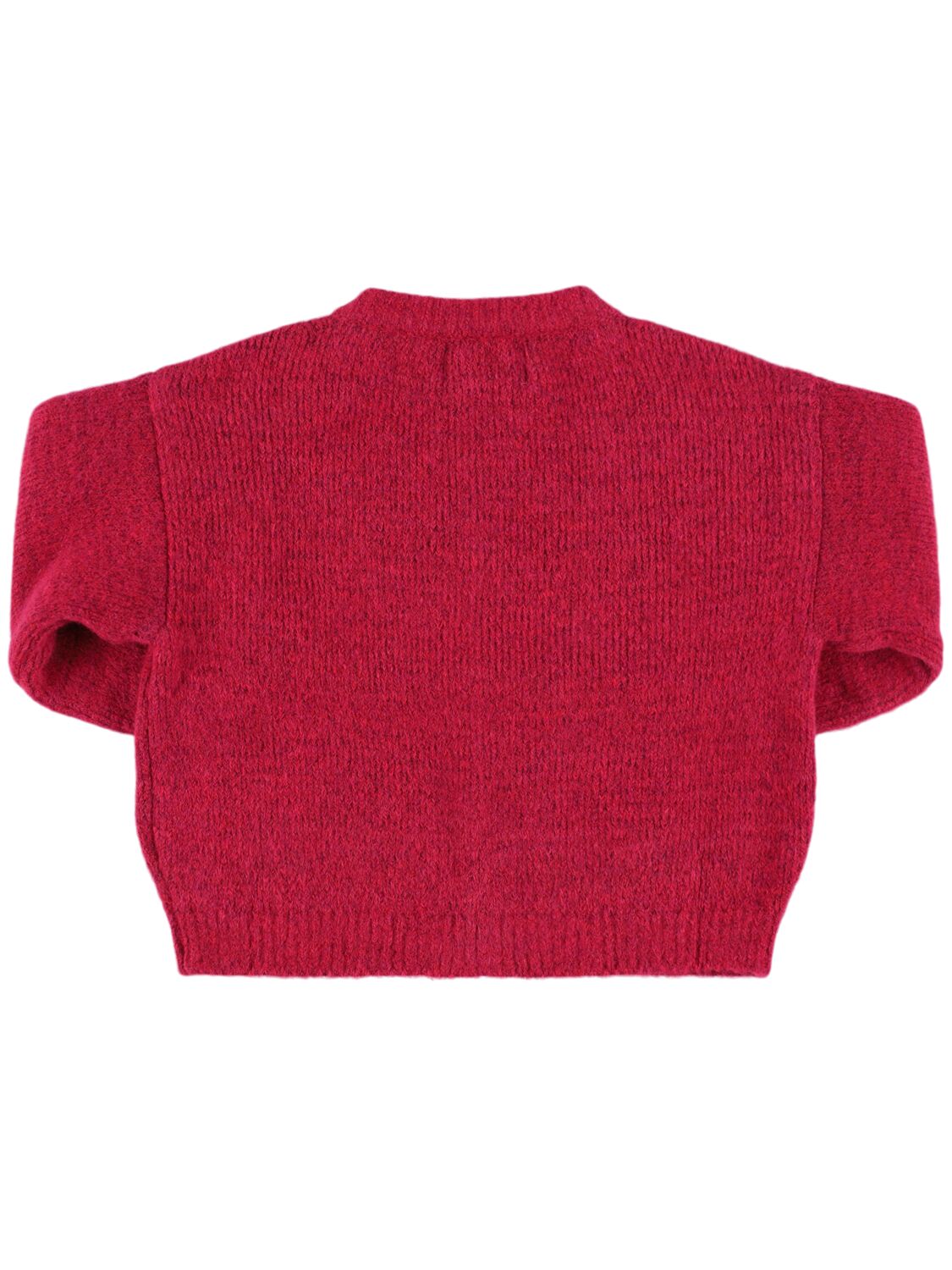 Shop Bobo Choses Cherry Jacquard Knit Cardigan In 桃红色