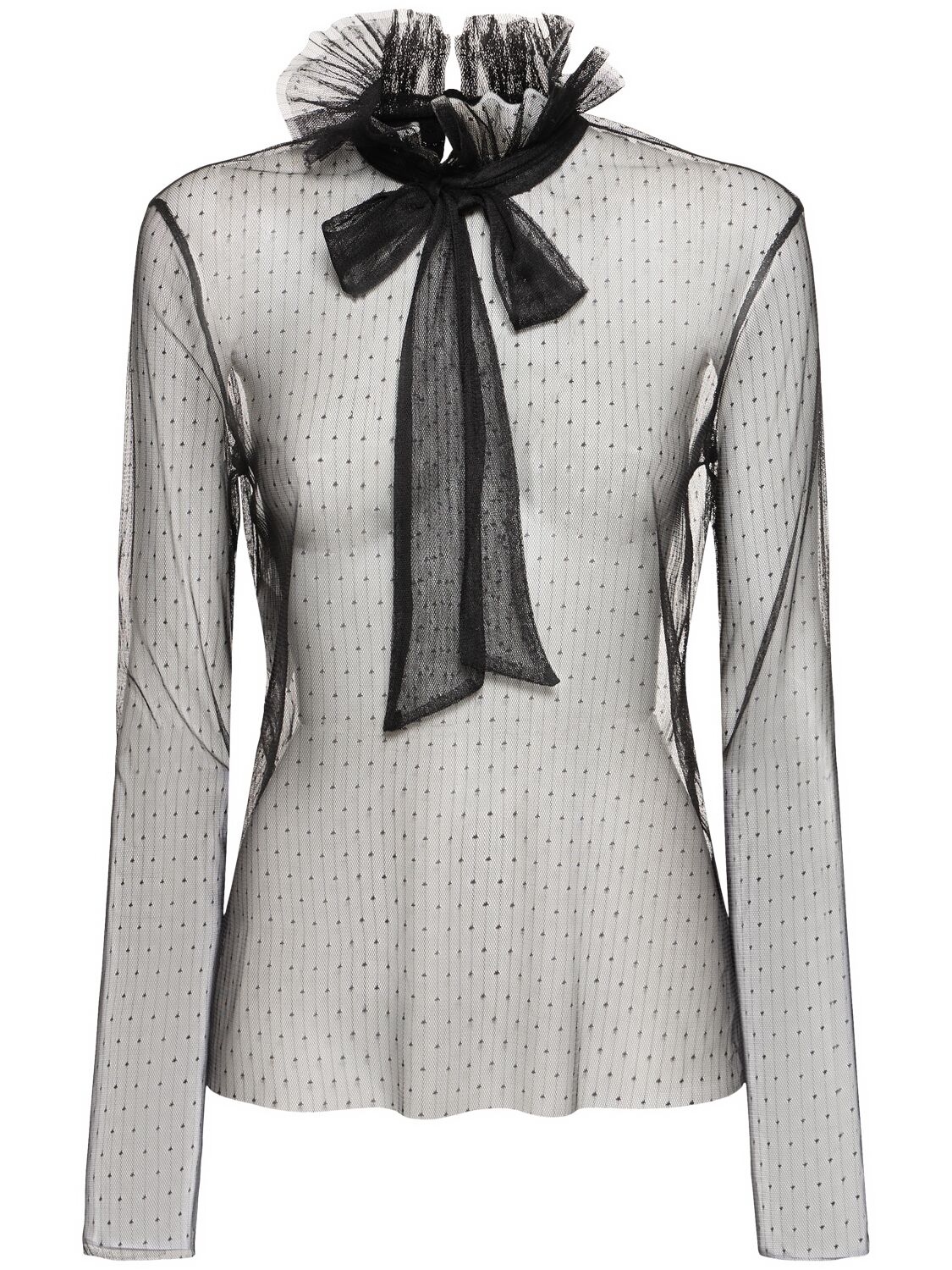Philosophy Di Lorenzo Serafini Sheer Tulle Shirt In Black