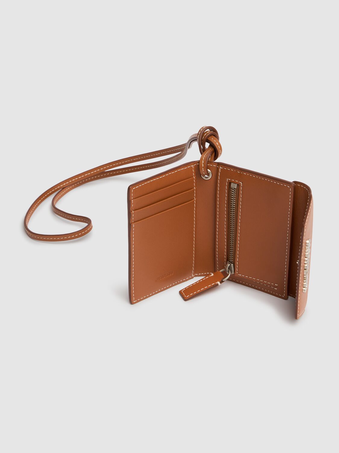 Shop Jacquemus Le Porte  Leather Wallet In Light Brown 2