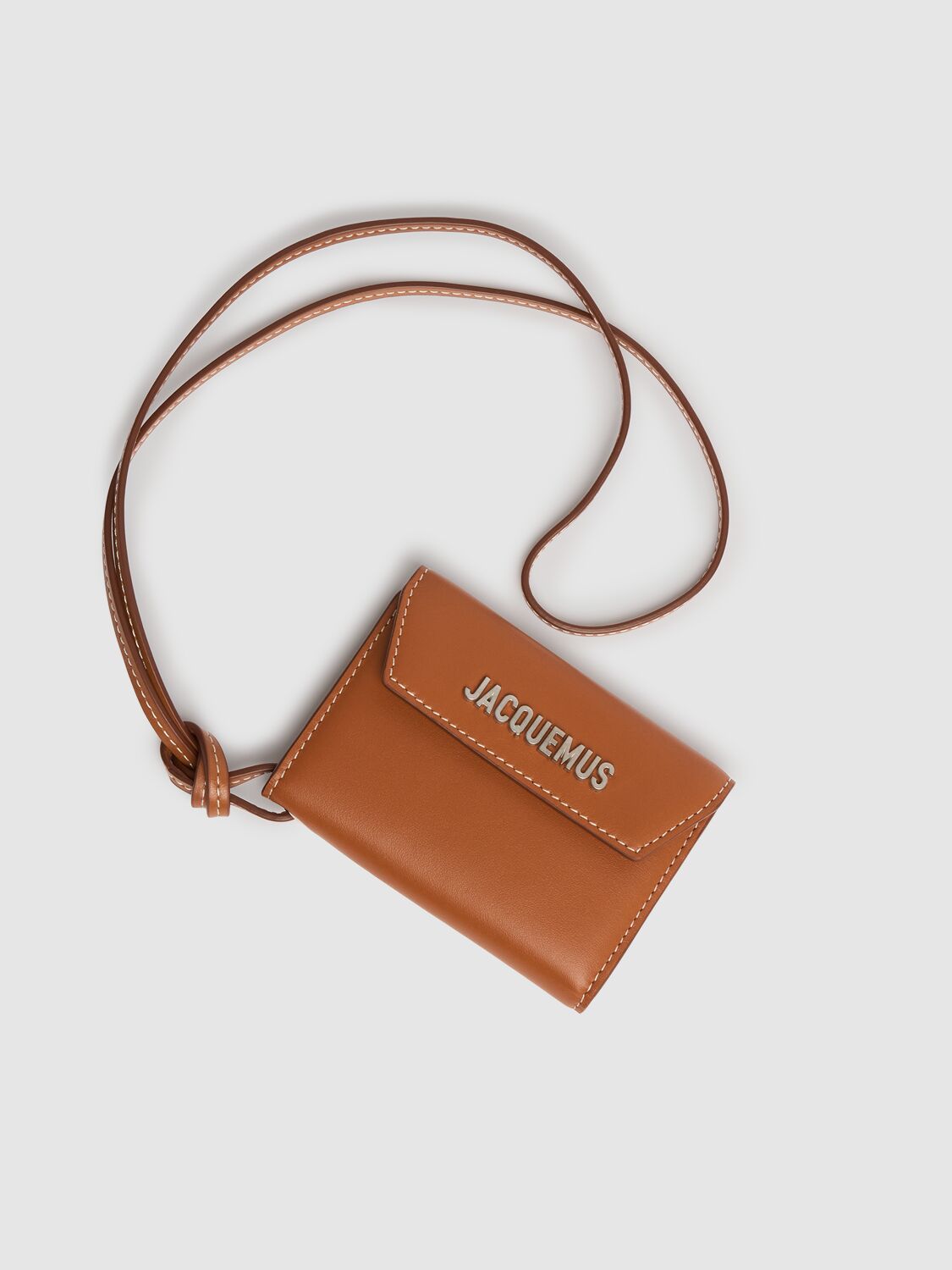 Shop Jacquemus Le Porte  Leather Wallet In Light Brown 2